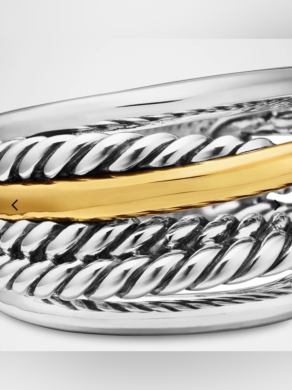 David Yurman Two-Tone Silver and Gold Multi-Band Cable Ring - Picture 6 of 16